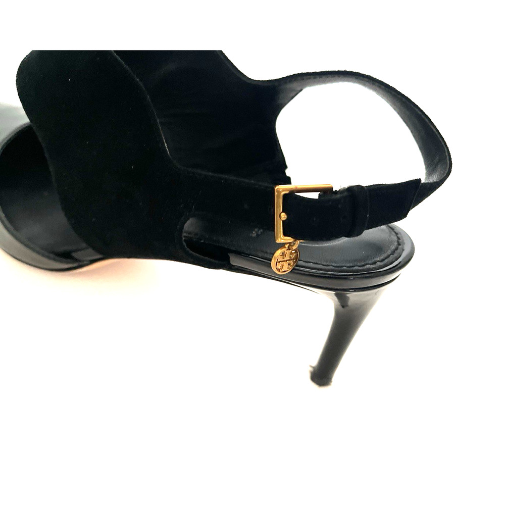 TORY BURCH ASHTON BLACK SUEDE/PATENT LEATHER PUMPS, SZ 9M, EXCELLENT CONDITION - Picture 5 of 14